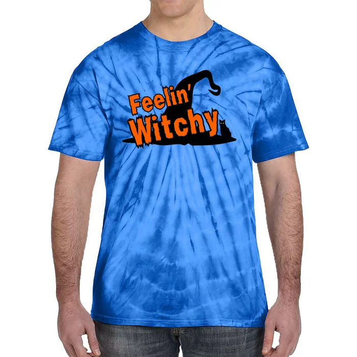 Funny Halloween Witch Lover S Costume Spooky Feelin Witchy Gift Tie-Dye T-Shirt