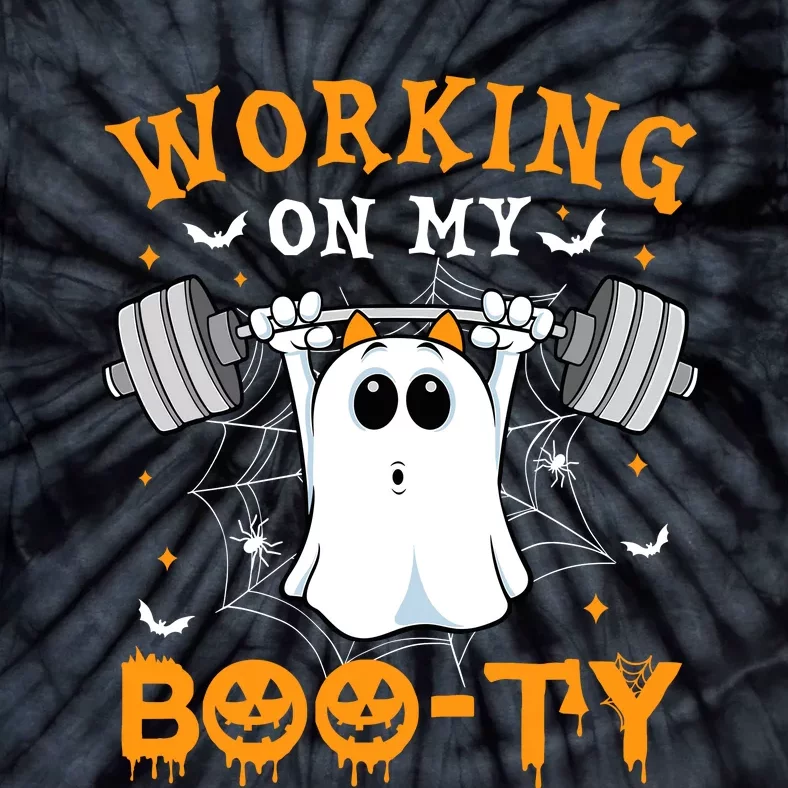 Funny Halloween Working On My Booty Workout Gym Tie-Dye T-Shirt