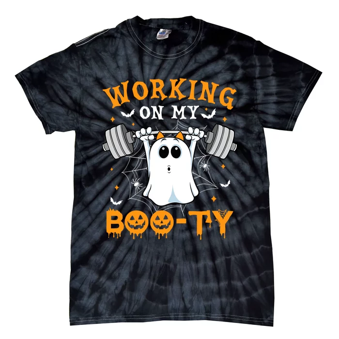 Funny Halloween Working On My Booty Workout Gym Tie-Dye T-Shirt