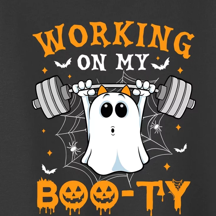 Funny Halloween Working On My Booty Workout Gym Toddler T-Shirt