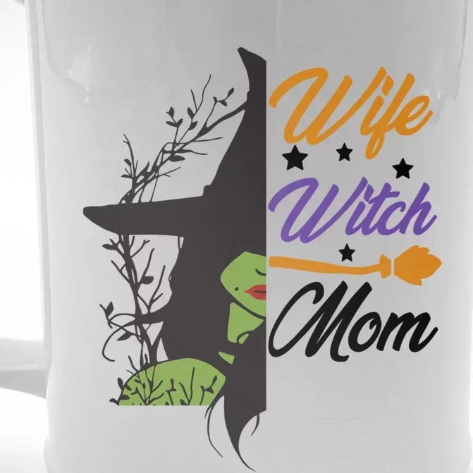 Funny Halloween Wife Witch Mom Gift Front & Back Beer Stein