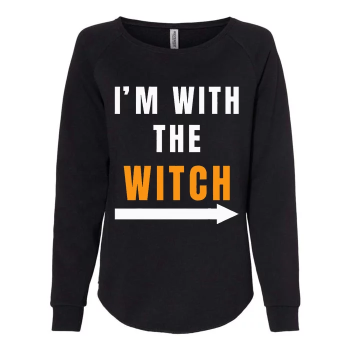 Funny Halloween Witch Costume I'm With The Witch Womens California Wash Sweatshirt