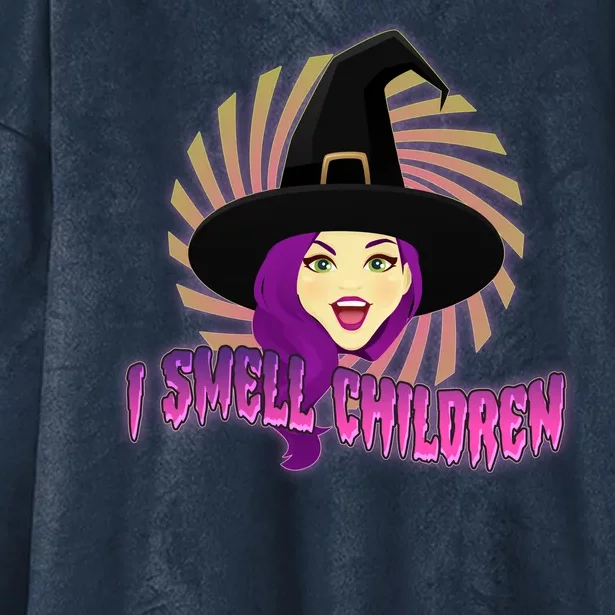 Funny Halloween Witch I Smell Children Hooded Wearable Blanket