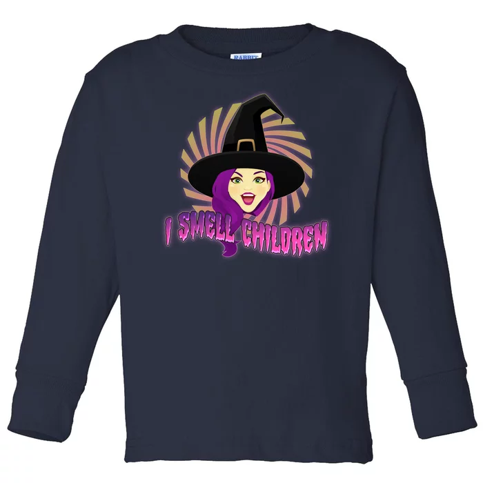 Funny Halloween Witch I Smell Children Toddler Long Sleeve Shirt