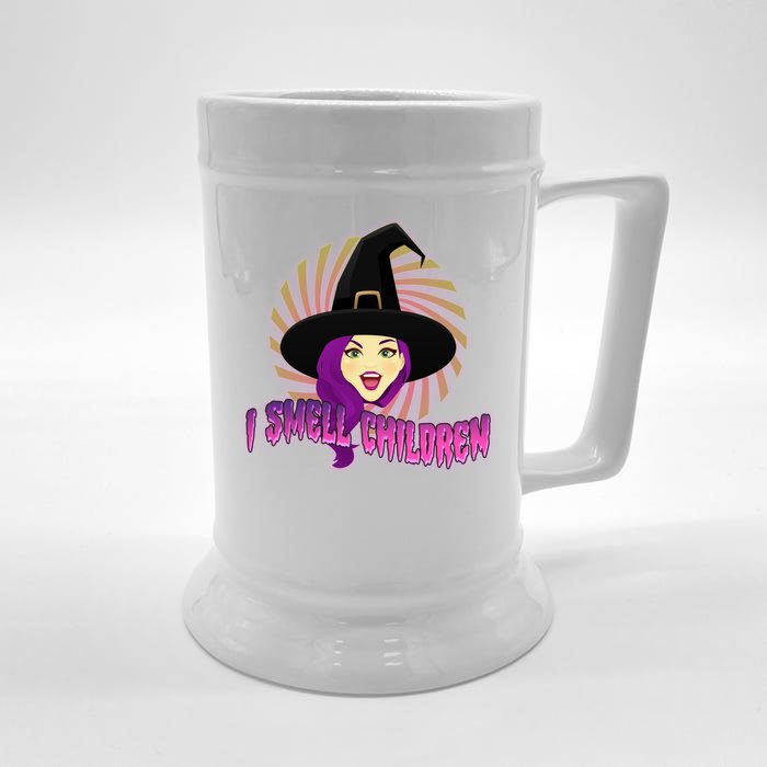 Funny Halloween Witch I Smell Children Front & Back Beer Stein