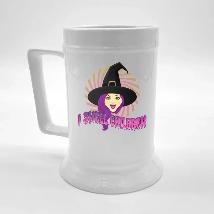 Funny Halloween Witch I Smell Children Front & Back Beer Stein