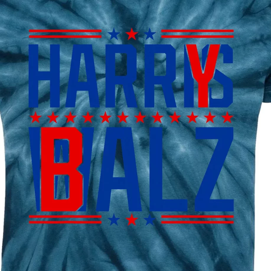 Funny Harris Walz 24 Harry Balz 2024 Meme Democratics Vote Kids Tie-Dye T-Shirt