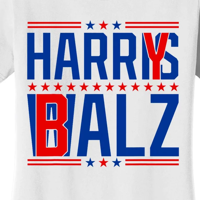 Funny Harris Walz 24 Harry Balz 2024 Meme Democratics Vote Women's T-Shirt