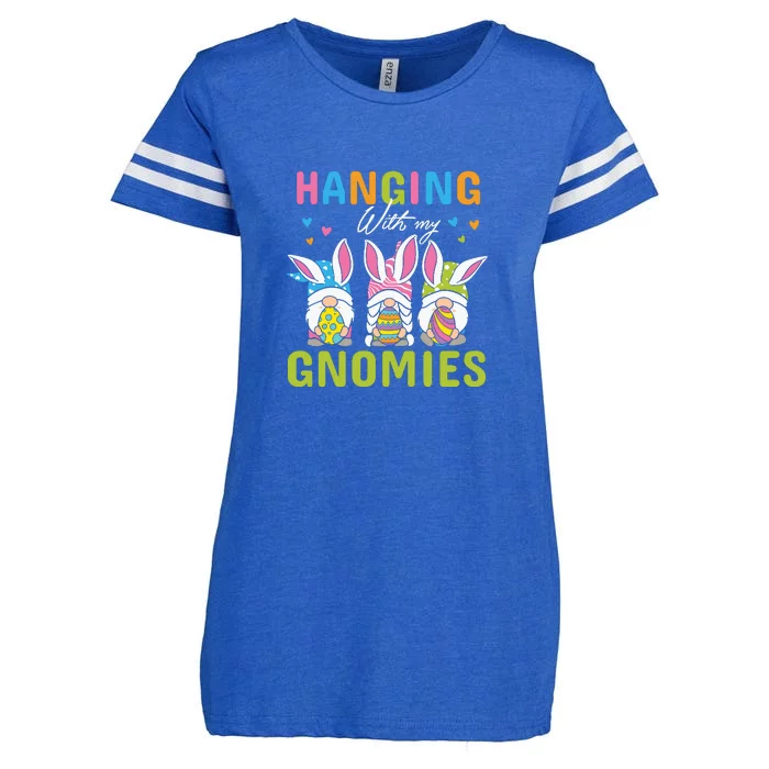 Funny Hanging With My Gnomies Easter Day Gift Funny Egg Enza Ladies Jersey Football T-Shirt