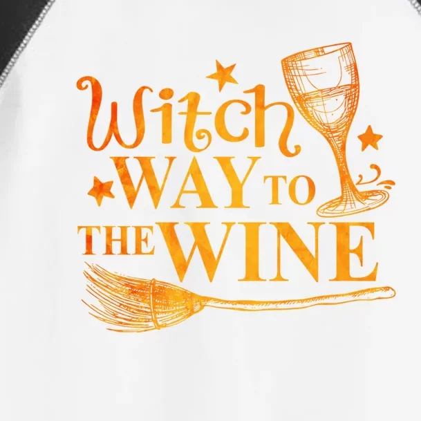 Funny Halloween Witch Way To The Wine Wine Halloween Great Gift Toddler Fine Jersey T-Shirt