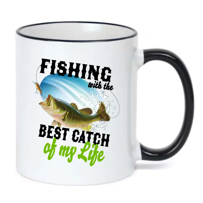 Fishing Husband Wife Marriage Black Color Changing Mug