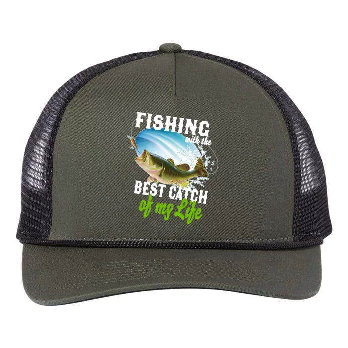 Fishing Husband Wife Marriage Retro Rope Trucker Hat Cap