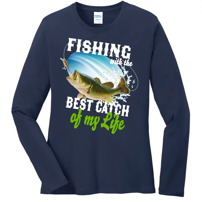 Fishing Husband Wife Marriage Ladies Long Sleeve Shirt