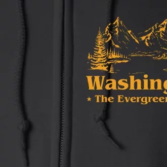 Funny Home Washington The Evergreen State Full Zip Hoodie