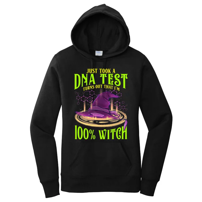 Funny Halloween Witches Dna Test 100 Witch Creepy Pentagram Women's Pullover Hoodie