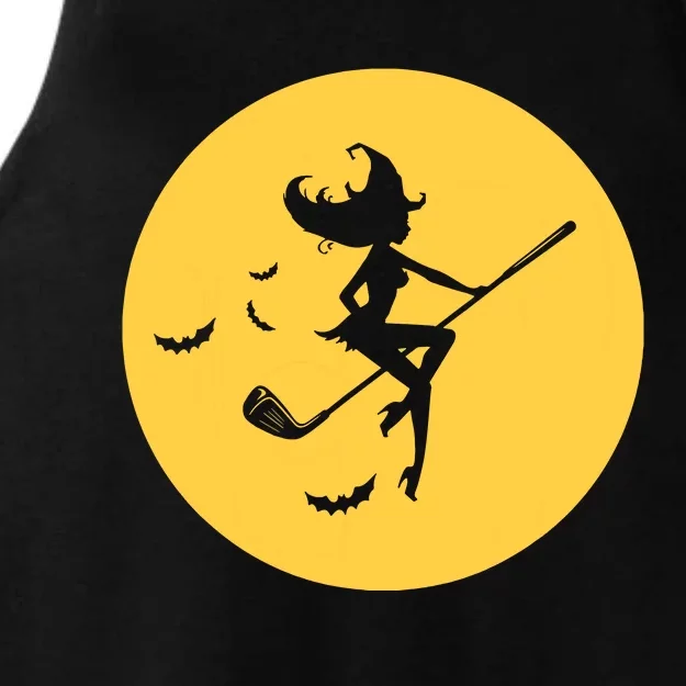 Funny Halloween Witch Golf Stick Golfer Golfing Premium Ladies Tri-Blend Wicking Tank