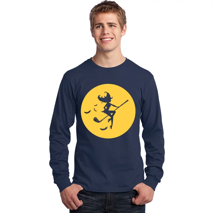 Funny Halloween Witch Golf Stick Golfer Golfing Premium Long Sleeve Shirt