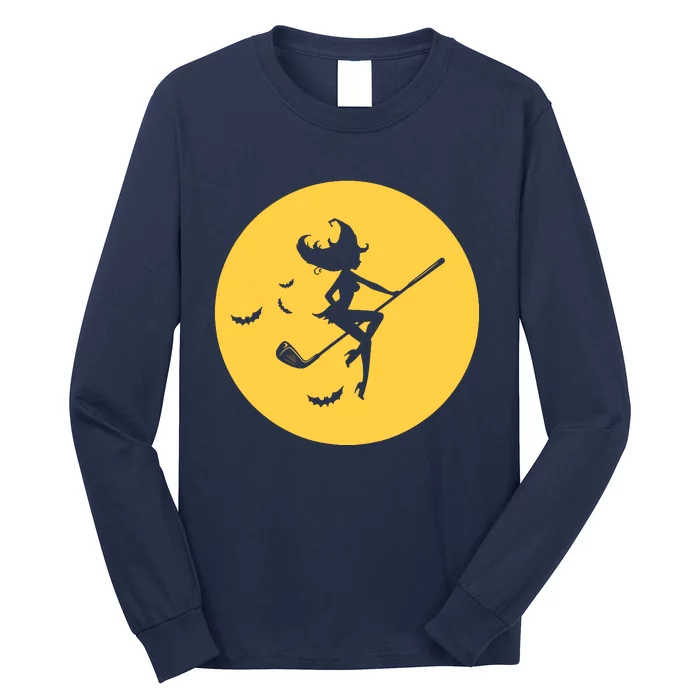 Funny Halloween Witch Golf Stick Golfer Golfing Premium Long Sleeve Shirt