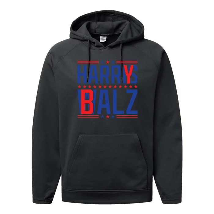 Funny Harris Walz 24 Harry Balz 2024 Meme Democratics Vote Performance Fleece Hoodie