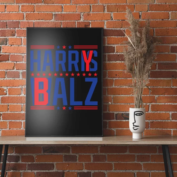 Funny Harris Walz 24 Harry Balz 2024 Meme Democratics Vote Poster