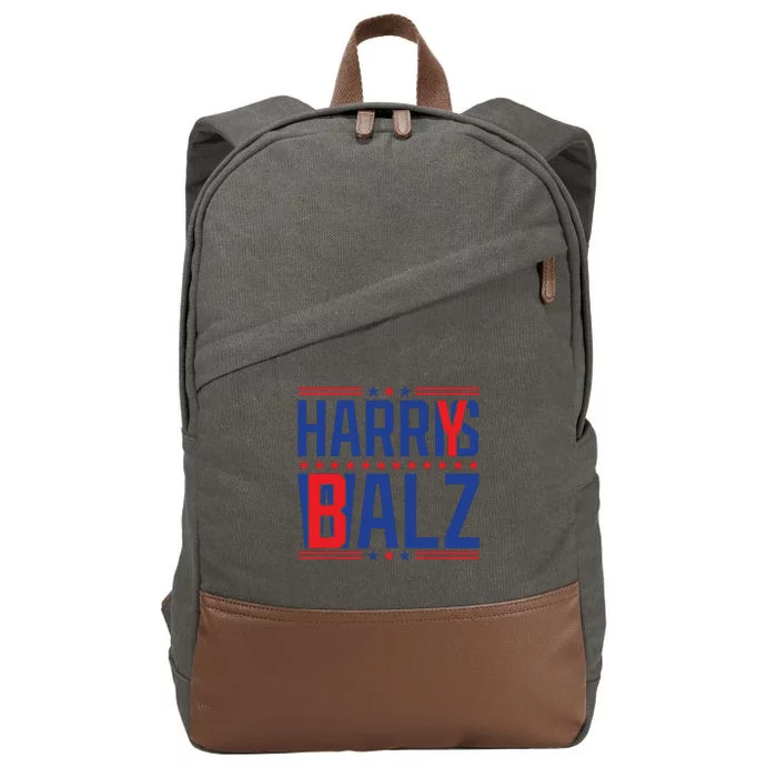 Funny Harris Walz 24 Harry Balz 2024 Meme Democratics Vote Cotton Canvas Backpack