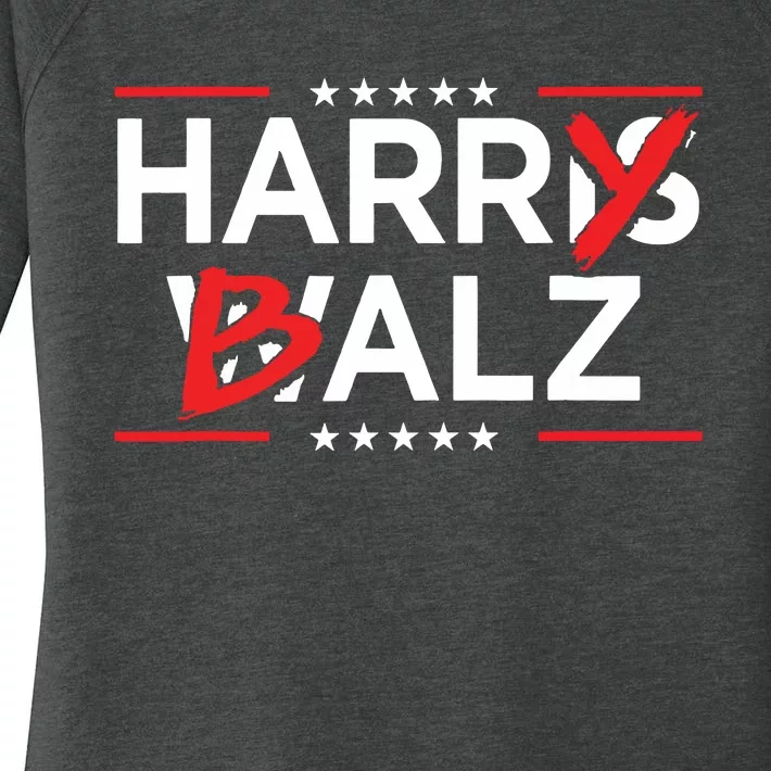 Funny Harris Walz 24 Harry Balz 2024 Meme Kamala Harris Women's Perfect Tri Tunic Long Sleeve Shirt