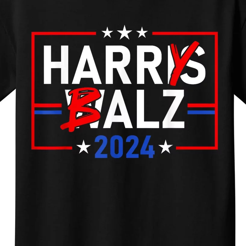 Funny Harris Walz 24 Harry Balz 2024 Meme Democratics Vote Kids T-Shirt