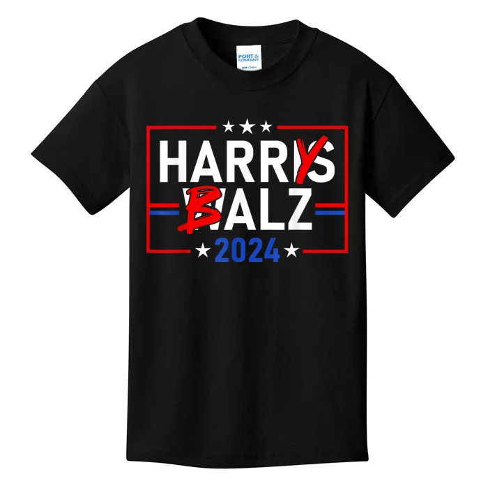 Funny Harris Walz 24 Harry Balz 2024 Meme Democratics Vote Kids T-Shirt