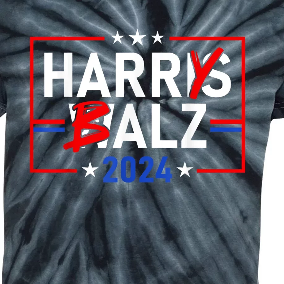 Funny Harris Walz 24 Harry Balz 2024 Meme Democratics Vote Kids Tie-Dye T-Shirt