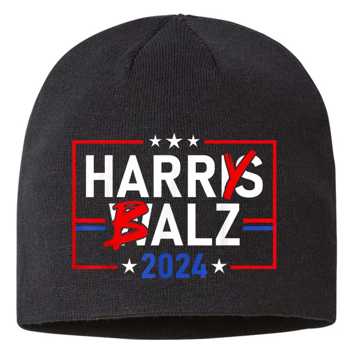 Funny Harris Walz 24 Harry Balz 2024 Meme Democratics Vote 8 1/2in Sustainable Knit Beanie