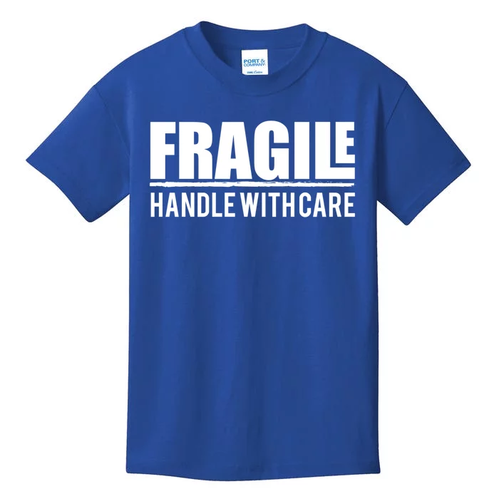 Fragile Handle With Care Funny Package Costume Design Gift Kids T-Shirt