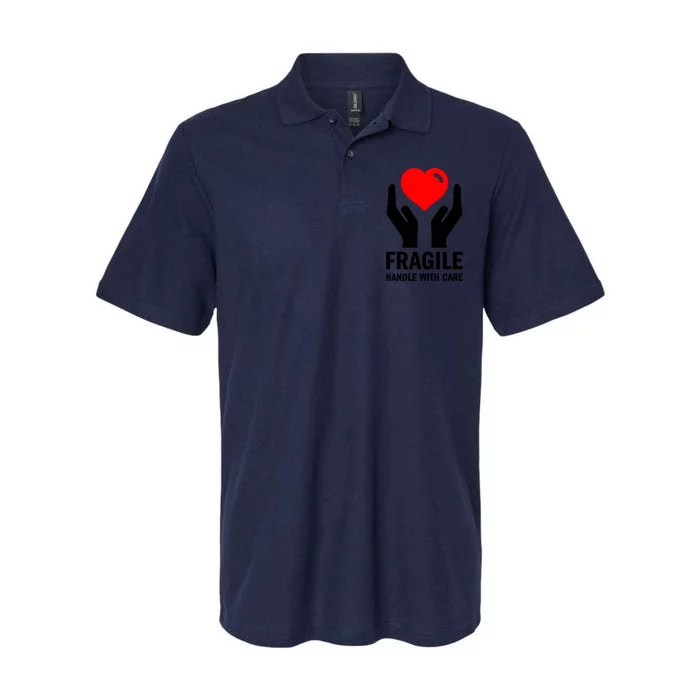 Fragile Handle With Care Loveheart Gift Softstyle Adult Sport Polo