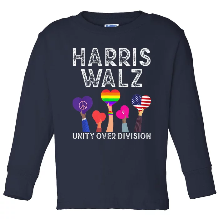 Funny Harris Waltz 2024 Unity Over Division Toddler Long Sleeve Shirt