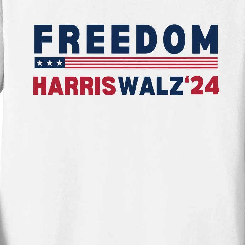 Freedom Harris Walz 2024 Kids Long Sleeve Shirt