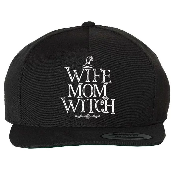 Funny Halloween Wife Mom Witch Gift Wool Snapback Cap