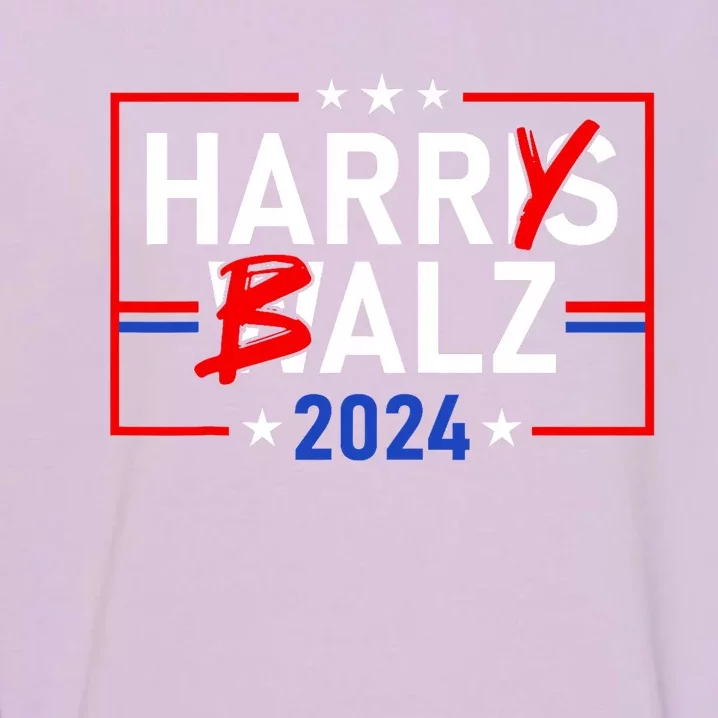 Funny Harris Walz 24 Harry Balz 2024 Meme Democratics Vote Garment-Dyed Sweatshirt