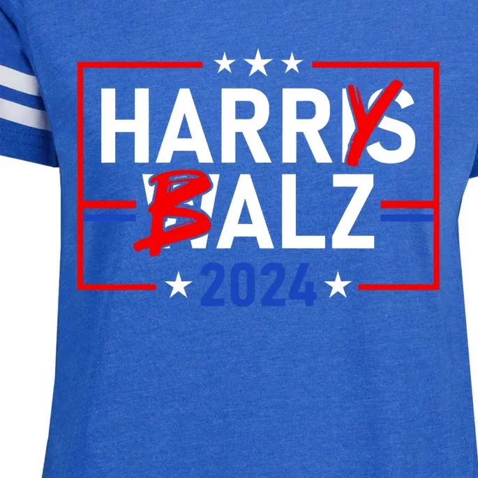 Funny Harris Walz 24 Harry Balz 2024 Meme Democratics Vote Enza Ladies Jersey Football T-Shirt