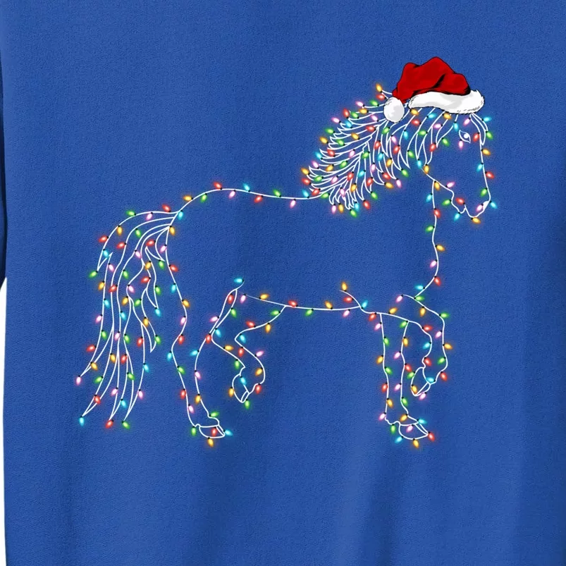 Funny Horse Xmas Lighting Santa Hat Horse Christmas Gift Sweatshirt