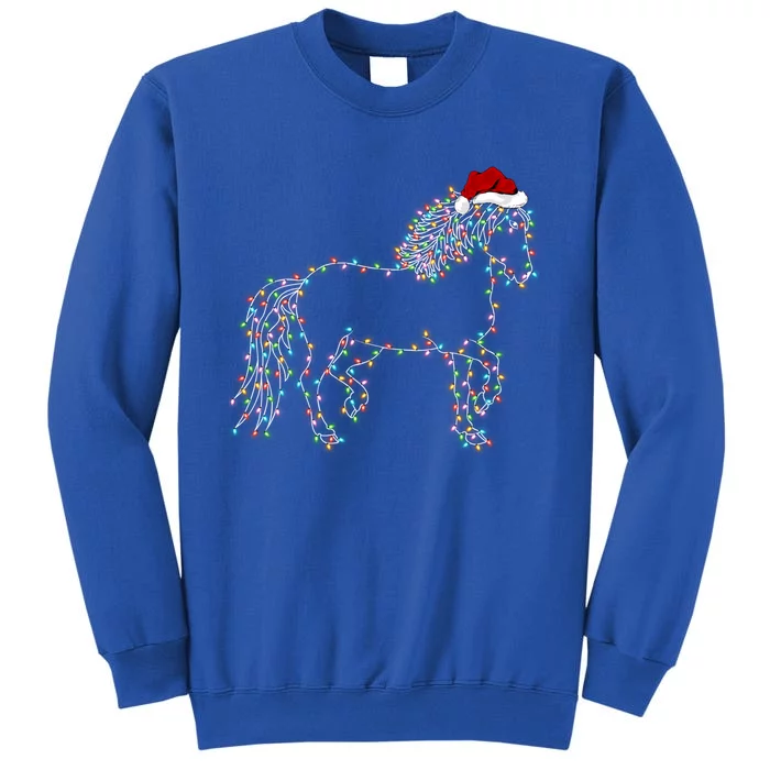 Funny Horse Xmas Lighting Santa Hat Horse Christmas Gift Sweatshirt