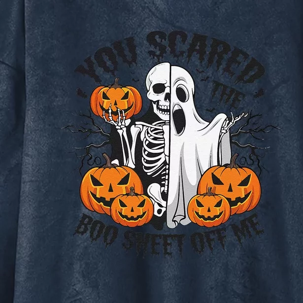 Funny Halloween You Scared Boo Sheet Off Me Hooded Wearable Blanket