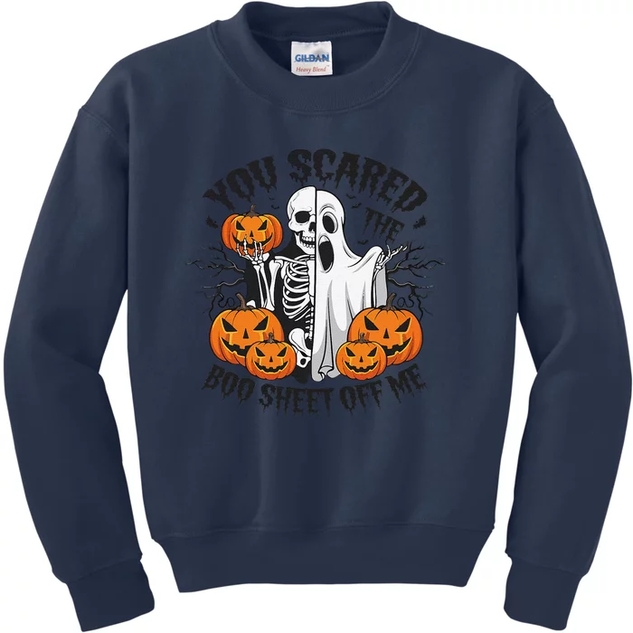 Funny Halloween You Scared Boo Sheet Off Me Kids Sweatshirt