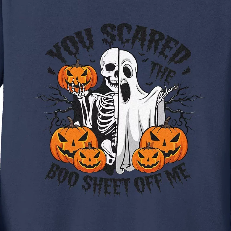 Funny Halloween You Scared Boo Sheet Off Me Kids Long Sleeve Shirt