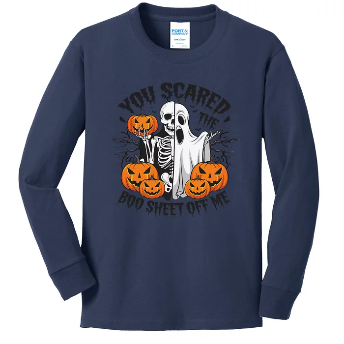 Funny Halloween You Scared Boo Sheet Off Me Kids Long Sleeve Shirt