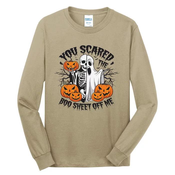 Funny Halloween You Scared Boo Sheet Off Me Tall Long Sleeve T-Shirt