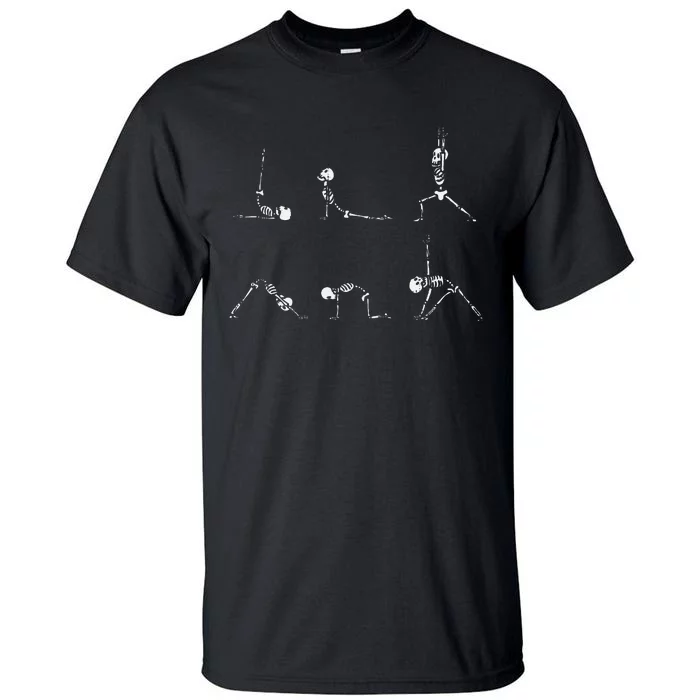 Funny Halloween Yoga Skeletons Meditation Asana Tall T-Shirt