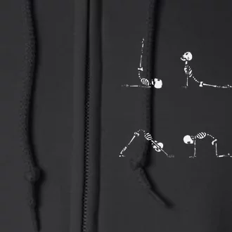 Funny Halloween Yoga Skeletons Meditation Asana Full Zip Hoodie