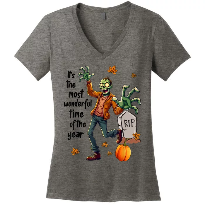 Funny Halloween Zombie Women's V-Neck T-Shirt