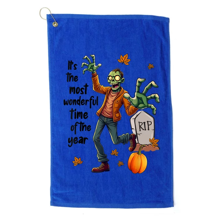 Funny Halloween Zombie Platinum Collection Golf Towel