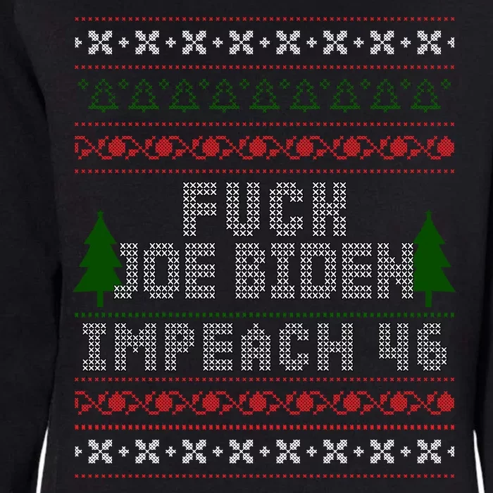 FJB Impeach 46 Anti Biden Ugly Christmas Womens California Wash Sweatshirt