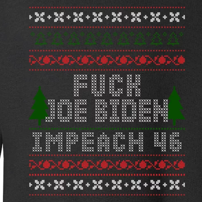 FJB Impeach 46 Anti Biden Ugly Christmas Toddler Sweatshirt